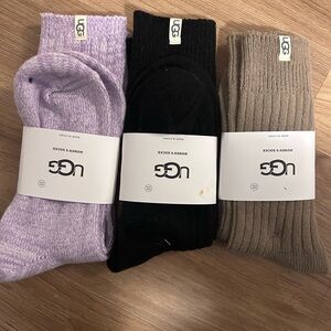 UGG Men's Casual Socks - Lavender, Black, and Brown